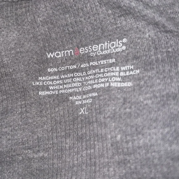 Women's Warm Essentials by Cuddl Duds Gray Waffle Thermal Leggings. NWOT. - Picture 2 of 5